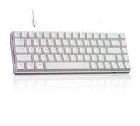 MageGee Clavier à interrupteur magnétique à déclenchement rapide à 60 %, 68 touches remplaçables à chaud, clavier de jeu rétroéclairé RVB personnalisé pour Windows/PC/Mac, blanc