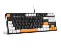 MageGee Clavier de jeu mécanique à 75 % avec interrupteur marron, clavier rétroéclairé LED blanc, 87 touches, clavier d'ordinateur filaire TKL compact pour ordinateur portable Windows et PC Gamer -