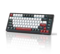 MageGee Clavier de jeu mécanique à 75 %, clavier de jeu filaire compact rétroéclairé bleu avec commutateurs rouges, mousse EVA, bouton de contrôle, clavier de jeu PC portable NKRO STAR75 - Noir et