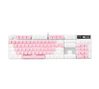 MageGee Clavier de jeu mécanique, commutateur bleu amélioré, 104 touches, clavier rétroéclairé blanc, clavier mécanique filaire USB pour ordinateur portable, ordinateur de bureau, joueurs de PC (blanc