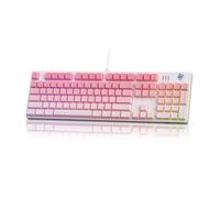 MageGee Clavier de jeu mécanique filaire USB RVB rétroéclairé 104 touches 100 % anti-ghosting avec commutateurs rouges, touches imprimées latérales pour PC Windows et Mac