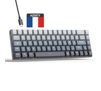 MageGee Clavier Gamer Mécanique AZERTY | Clavier Gamer 60% AZERTY | Compact 69 Touches avec Rétroéclairage LED | Mini Clavier Filaire avec Switchs Rouges pour PC, Ordinateur Portable, Mac