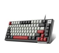 MageGee Clavier mécanique 81 touches, 75 % remplaçable à chaud, clavier de jeu avec rétroéclairage bleu glacier, gris, commutateurs rouges)