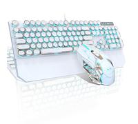MageGee Combo clavier mécanique et souris machine à écrire Blanc