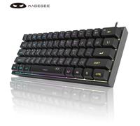MageGee-Mini clavier de jeu 60%, rétro4.2 RVB, 61 touches, clavier ultra-compact, ergonomique, étanche, sensation mécanique, bureau, TS91 Blue White