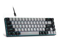MageGee MK-Box clavier de jeu mécanique filaire 60 %, disposition QWERTY US, rétroéclairage LED, mini clavier d’ordinateur filaire compact à 68 touches avec switch bleu, pour ordinateur portable, PC e