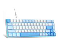 MageGee MK-Box clavier mécanique 60 %, disposition QWERTY US, rétroéclairage LED, clavier de bureau filaire compact à 68 touches avec switch rouge, pour ordinateur portable Windows, PC et Mac - Bleu c