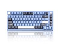MageGee SKY81 Clavier de jeu mécanique 75 %, joint d'étanchéité remplaçable à chaud, clavier crémeux avec rembourrage sonore à 5 couches, contrôle par bouton, rétroéclairage RVB, NKRO pour Windows/Mac