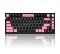 MageGee SKY81 Clavier de jeu mécanique 75 % sans fil, remplaçable à chaud, clavier crémeux RVB personnalisé avec rembourrage 5 couches, BT/2,4 G/USB-C, contrôle par bouton, NKRO pour Windows/Mac (rose