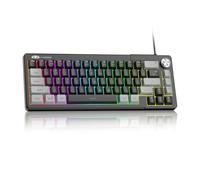 MageGee TS68 Mini clavier de jeu 60 % rétroéclairé RVB 68 touches ultra compact ergonomique étanche sensation mécanique clavier d'ordinateur de bureau pour PC, Mac, PS4, Xbox ONE Gamer