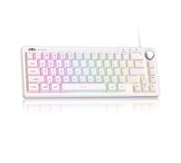 MageGee TS68 Mini clavier de jeu 60 % rétroéclairé RVB ultra compact 66 touches ergonomiques étanches au toucher mécanique pour PC, Mac, PS4, Xbox One Gamer