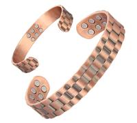 MagEnergy Bracelet en cuivre pour homme, bracelet magnétique ultra résistant avec 18 aimants, 99,9 % cuivre pur, boîte cadeau réglable (cuivre classique)