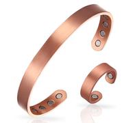MagEnergy Bracelet en Cuivre pour Homme et Femme - 99,9% Pur, Réglable avec 8 Aimants (Ensemble)