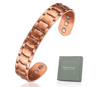 MagEnergy Bracelet en cuivre pour homme et femme, manchette en cuivre pur à 99,9 % avec 6 aimants en néodyme, réglable de 17,3 cm, bijou cadeau, taille unique, Cuivre, Pas de gemme