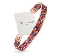MagEnergy Bracelet en cuivre pour homme - Wildflower Whispers - Bracelet magnétique en cuivre avec aimants de 3500 gauss - Bracelet réglable - Cadeau de bijoux