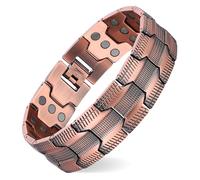 MagEnergy Bracelet magnétique en cuivre pour homme - 99,9 % cuivre pur, 3 aimants puissants, réglable avec outil et boîte cadeau