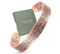 MagEnergy Bracelet magnétique en cuivre pur à 99,9 % avec 6 aimants puissants, bracelet manchette avec boîte cadeau (cuivre 063)