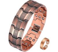 MagEnergy Bracelet magnétique réglable en cuivre 99,9 % pour homme avec outil de retrait de maillons (ensemble cuivre 031)