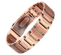 MagEnergy Bracelet tibétain en cuivre pour hommes et femmes, 100 % pur cuivre, brut, massif et non revêtu, fait à la main, bracelet tibétain intemporel (design poli minimaliste)