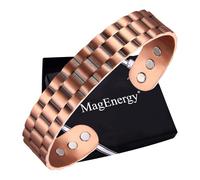 MagEnergy Mens Copper Bracelet 99.9% Pure Copper Magnetic Bracelet with 6 Powerful Magnets with Jewelry Gift Box