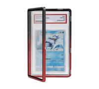 Magenetic Protection de plaque de cartes à collectionner - Vitrine en aluminium de qualité supérieure avec verre trempé résistant aux UV, pare-chocs personnalisé pour collectionneurs, rouge foncé