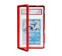 Magenetic - Protection de plaque en carton graduée - Vitrine en aluminium de qualité supérieure avec verre trempé résistant aux UV, pare-chocs personnalisé PSA pour collectionneurs, rouge