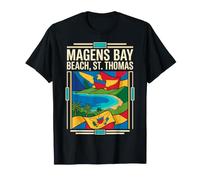 Magens Bay Drapeau St Thomas Plage Tropicale Art rétro T-Shirt