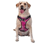 Magenta Noir Gris Jewel Tone Fluid Art Swirl,Harnais pour Animaux de Compagnie, Harnais réfléchissant réglable pour Chien,XL