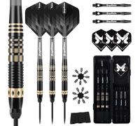 MageRabbit 3pcs Steel Tip Darts , Fléchettes Pointe Acier 3 pcs 18g Fléchette Professionnelles 6 Ailes 3 Fléchette s avec 20 Anneaux en Caoutchouc Outil à Anneaux en Laiton Fléchette
