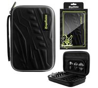 MageRabbit Étui de transport de fléchettes pour 6 fléchettes, sac de fléchettes pour fléchettes à pointe en acier ou à pointe souple, rangement pour pointes, tiges et vols, Noir/blanc, Coquille