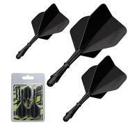 MageRabbit Lot de 3 ailettes et tiges de fléchettes moulées - Accessoires professionnels - 3 couleurs - Noir