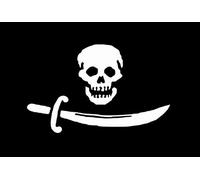 magFlags Drapeau Large Bartholomew Roberts Flag3 | Jolly Roger pirate flag of Bartholomew Roberts | drapeau paysage | 1.35m² | 100x130cm
