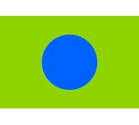 magFlags Drapeau Large BlueDotFlag | A green flag with a blue dot in the center | drapeau paysage | 1.35m² | 90x150cm