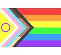 magFlags Drapeau Large Brilliant Progress Pride | Light brilliant colours inspired by realistic rainbow colours | Colores claros y brillantes inspirados en los colores realistas del arcoíris |