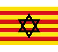magFlags Drapeau Large Jewish Aragon | Quatribarrada con a estrela de David