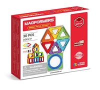 MAGFORMERS 715015 Basic 30 Kit de Construction magnétique avec éléments circulaires Plus 30 dlg, Bleu, Rouge, Orange, Vert, Violet