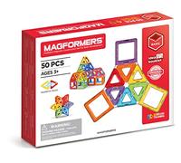 Magformers Basic 50pcs Set - Jeu de Construction magnétique pour Enfant - Jeu éducatif de Formes Multicolores aimantées - 50 pcs - à partir de 3 Ans