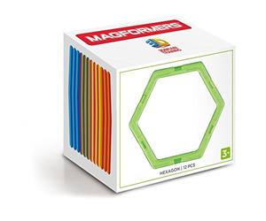 Magformers Boîte hexagonale, Lot de 12 Accessoires, Compatible avec Tous Les Ensembles.