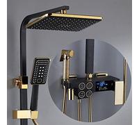 MAGGAZ Système de douche Black Thermostatic Shower System Digital Bath Tap Cold Hot Rain Shower Set Bathroom Faucets Wall Mounted Luxury Bathtub,Hot and Cold7