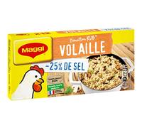 Maggi Bouillon KUB Volaille Réduit en sel de -25% (12 Cubes) 120g