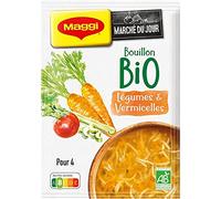 MAGGI | Maggi Potage Bio Soupe Bouillon Légumes + Vermicelles 4 Assiettes 60G | Lot De (3) | livraison offerte