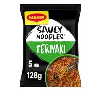 MAGGI - Nouilles Asiatiques Saveur Teriyaki Gourmande, Texture Fondante et Prête en 128g - lot de 4 - Vendu par Lot