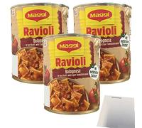 Maggi Ravioli Bolognais Sauce Tomate Épicée Salée Lot de 3 (3 x 800 g) + Bloc usy