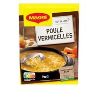 MAGGI - Soupe Déshydratée Poule Vermicelles | Savoureuse et onctueuse | Idéale pour un repas réconfortant | le sachet de 65 g | LOT DE 4
