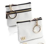 MAGGIORE LUXURY Édition Indestructible Double Porte-Cartes de crédit en Cuir véritable pour Hommes et Femmes Portefeuille Fin Protection RFID Anti-clonage (White Purse)