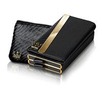 MAGGIORE LUXURY Portefeuille Unisexe Double Porte-Cartes Jusqu'à 12 Cartes en Cuir Véritable pour Hommes Et Femmes Protection RFID Anti-Clonage Porte-Monnaie Gratuit