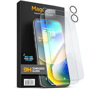 MagGlass Conçu pour iPhone 16 Plus Protecteur d’Écran avec Outil d’Application (Lot de 2) Technologie Nano-Grid Réactive, Verre Trempé pour Protection de l’Objectif Caméra (Clarté Cristalline)