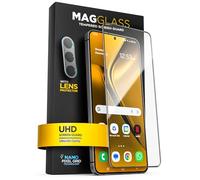 magglass Protection d'écran en verre trempé UHD pour Samsung Galaxy S25 [Applicateur inclus] [Compatible empreintes digitales] avec protecteur d'objectif d'appareil photo (installation facile sans