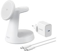 Maggo Chargeur Induction Iphone 3 En 1 Magsafe 15w (Socle), Chargeur Sans Fil Certifié Qi2 Compatible Magsafe, Pour Iphone 16/15/14/13, Apple Watch, Airpods Pro, Et Plus (Adaptateur Fourni)