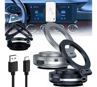 Maggrip Pro 360 2.0, Support Téléphonique Nixie, Mpp Gripmaster Pro 360 Magnétique Nouvelle Version 2024, Support Voiture Rotatif 360°, Montage Électrique à Vide Pour iPhone (Argent+Noir)